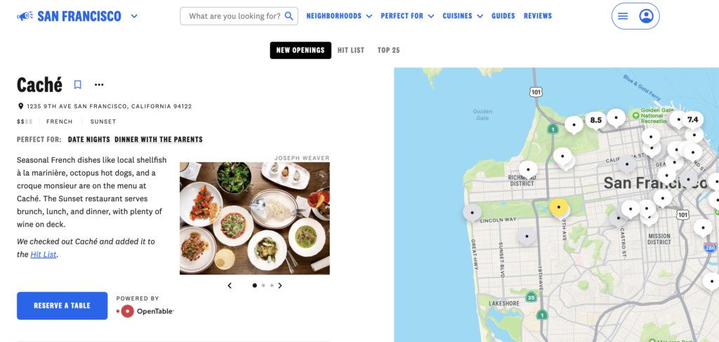 Caché San Francisco
Michelin-starred neighborhodd gem
New Openings Bay area